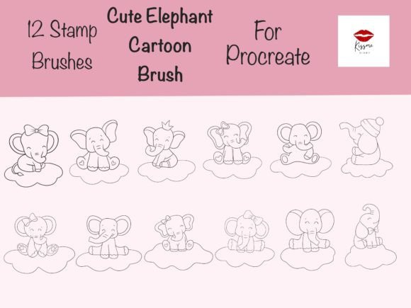 Elephant Cartoon Stamp Brush Procreate