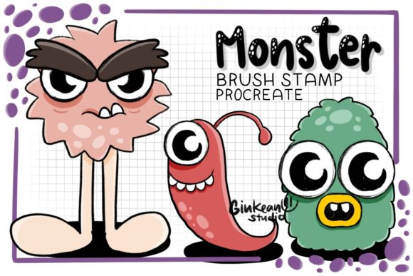 31 Monster Brush Stamp, Procreate Brush