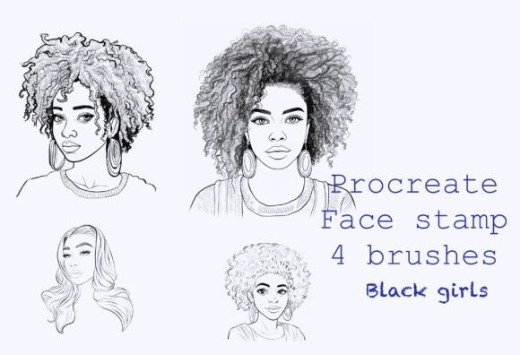 Procreate Stamp Black Girls, Brushes
