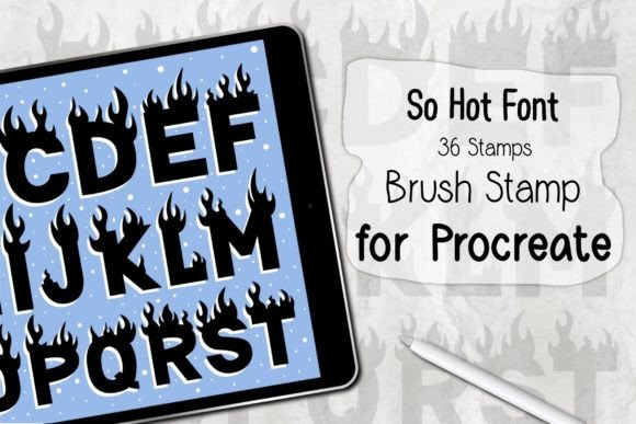 So Hot Font ‪Procreate Brush Stamp‬