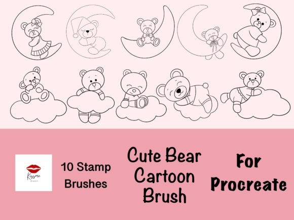 Cute Bear Stamp for Brush Procreate