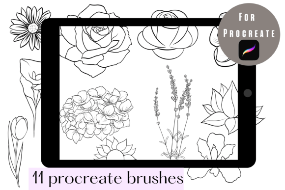 Procreate Flower Stamps Brushes