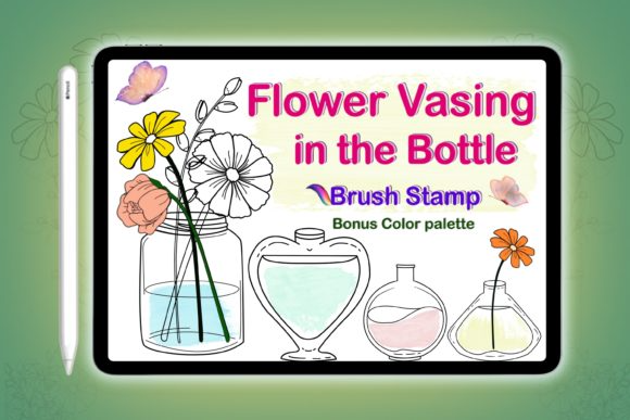 Flower Vasing in the Bottle Brush Stamps