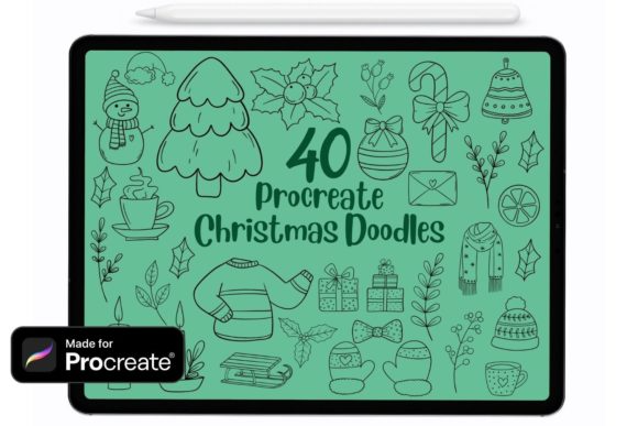 Procreate Christmas Doodle Stamp Brushes