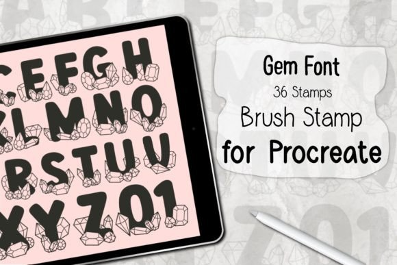 ‪Gem Font | Procreate Brush Stamp‬