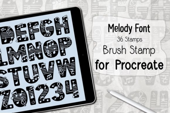 Melody‪ Font | Procreate Brush Stamp‬