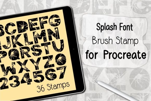 ‪Splash Font | Procreate Brush Stamp‬