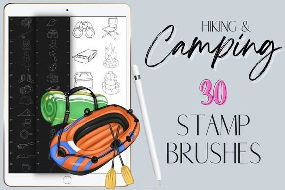 Procreate Camping Hiking Stamp Brushes