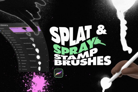 Splat and Spray Procreate Stamp Brushes