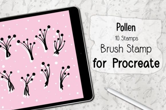 ‪Pollen Procreate Brush Stamp‬