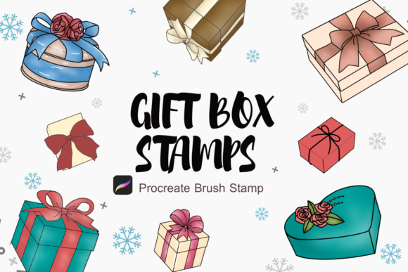 Procreate Brushes Stamp : 15 Box Gifts