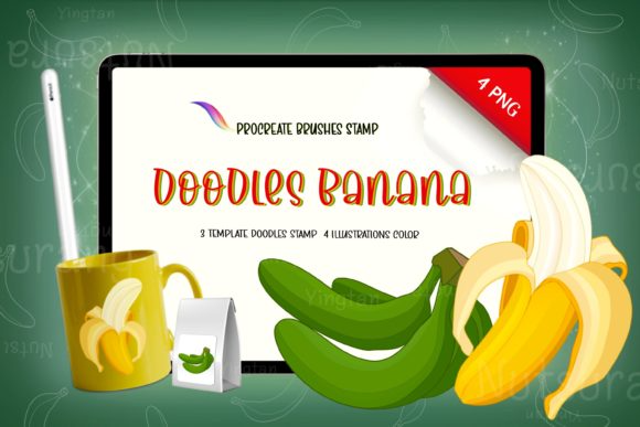 Banana Doodles Brush Stamp Procreate