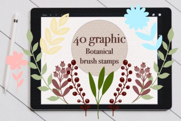 Graphic Botanical Brush Stamps