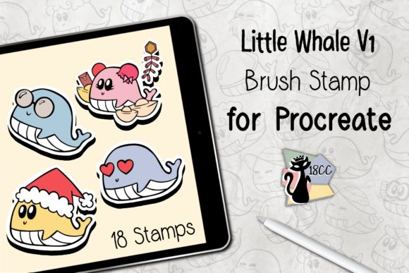 ‪Little Whale V1 | Procreate BrushStamp‬
