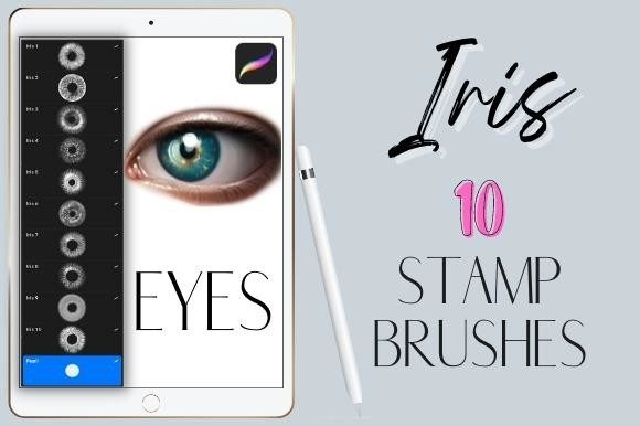 Procreate Iris Eyes Stamp Brushes