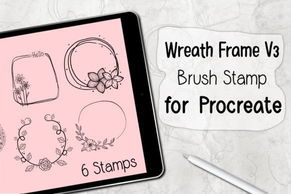 ‪Wreath Frame V3 | Procreate BrushStamp‬