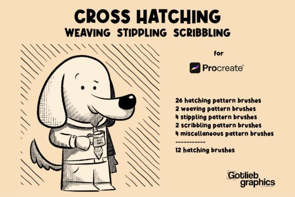 Procreate Hatching Brushes, Pattern