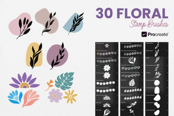 Floral Stamp Brushes Procreate