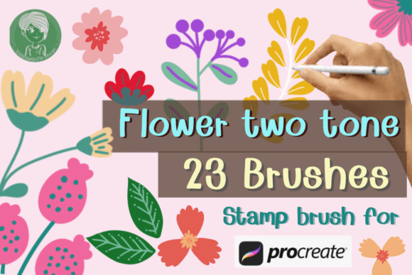 Flowers Two Tone Brushes Stamp Procreate