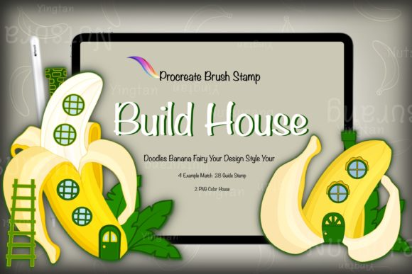 Build House Banana Brush Stamp Procreate