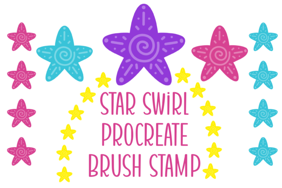 Star Swirl Procreate Border Stamp Brush