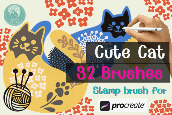 Cute Cat Stamp Brushes Procreate