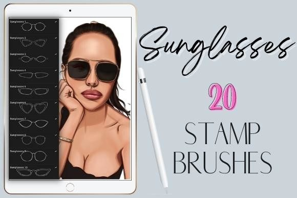 Procreate Sun Glasses Stamp Brushes Set