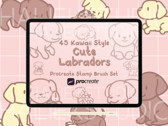 Cute Labradors Procreate Stamp Brushes