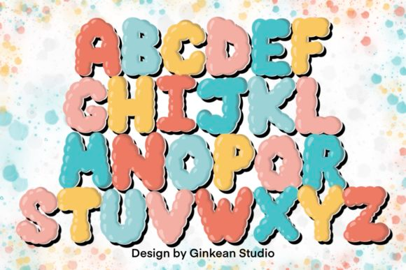 Cloudy Alphabet Brushes, Procreate Stamp
