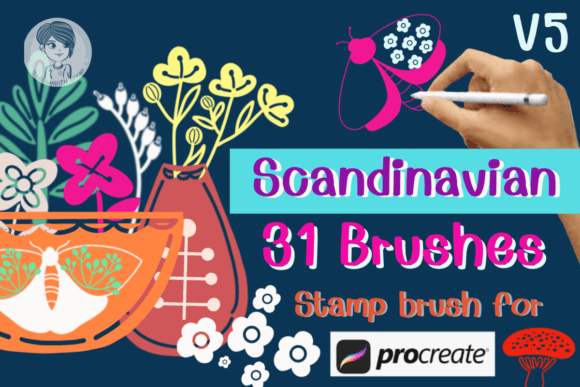 Scandinavian V5 Stamp Brushes Procreate