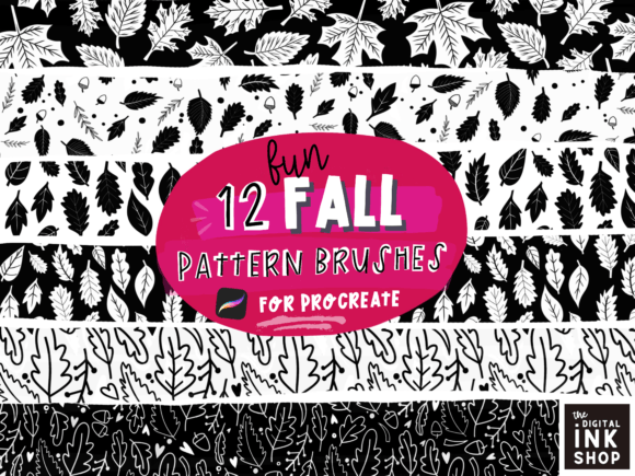 12 Fall Pattern Procreate Brushes