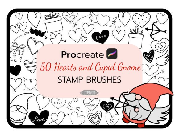 Procreate Valentine Heart Stamp Brushes