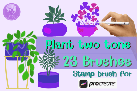 Plant Two Tone Brushes Stamp Procreate