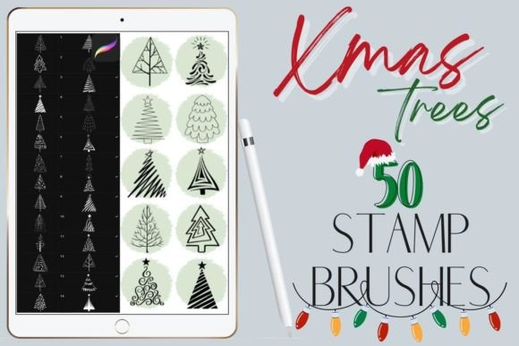 Procreate Christmas Tree Stamp Brushes