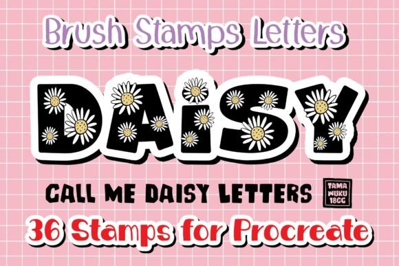 Call Me Daisy Letters‪ Procreate Stamp‬