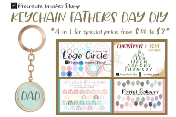 Procreate Brushes Stamp Keychain Fathers