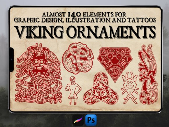 VIKING ORNAMENTS Vol.1 Brush Stamps