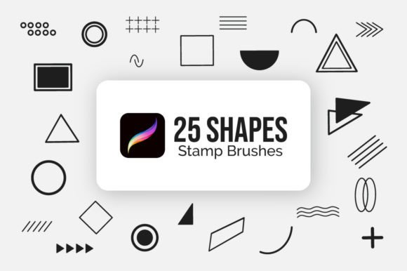 Procreate Geometric Shapes Stamp Brushes