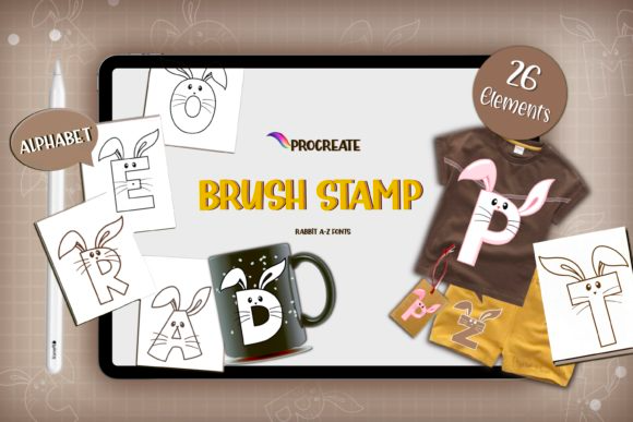 Procreate Brushes Stamp Alphabet Rabbit