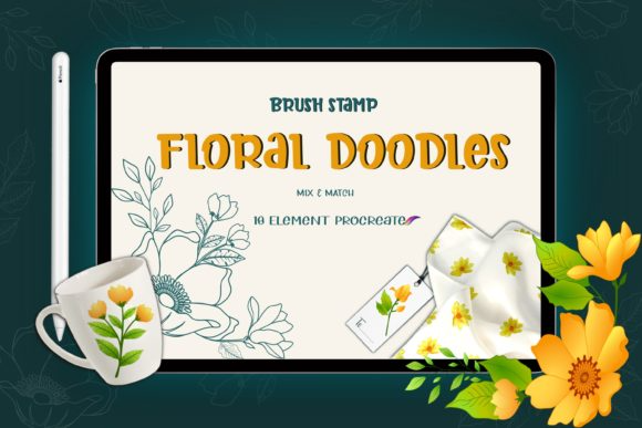 Doodle Floral Brushes Stamp Procreate
