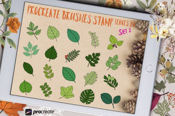 Procreate Brushes Stamp Leaves Set 2