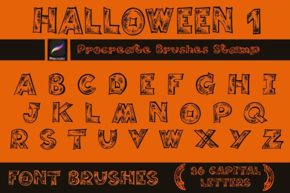 Procreate Brushes Stamp Halloween 1 Font
