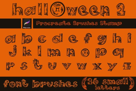 Procreate Brushes Stamp Halloween 2 Font