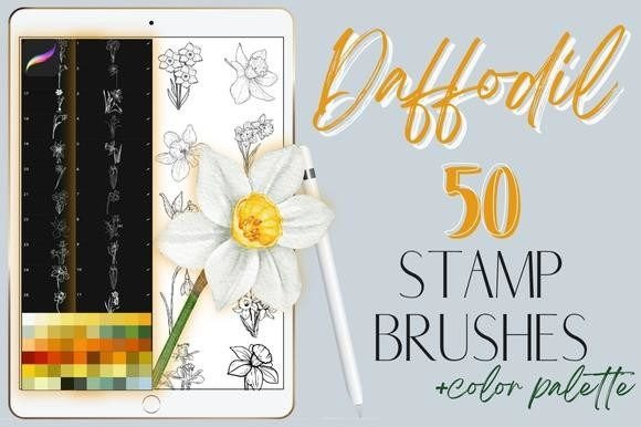 Procreate Daffodil Flowers Stamp Brushes