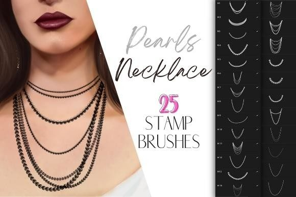 Procreate Necklace Pearls Stamp Brushes