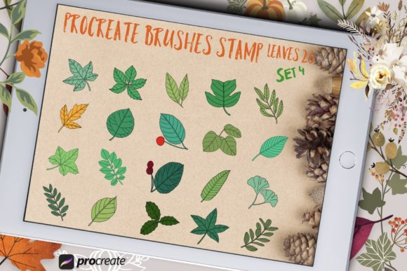 Procreate Brushes Stamp Leaves Set 4