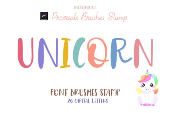 Unicorns Font Brushes Stamp Procreate