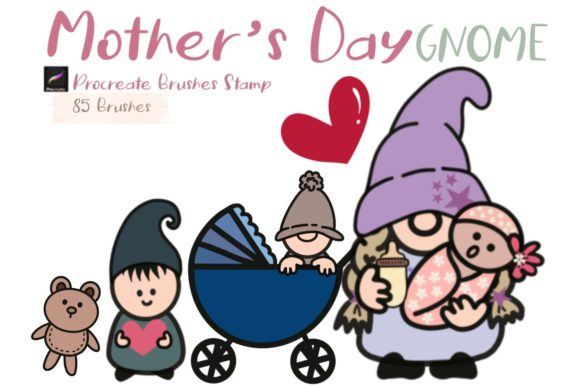 MOTHER’ S DAY GNOME Procreate Brushes St