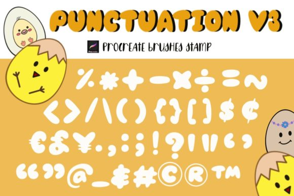 Procreate Brushes Stamp Punctuation V3