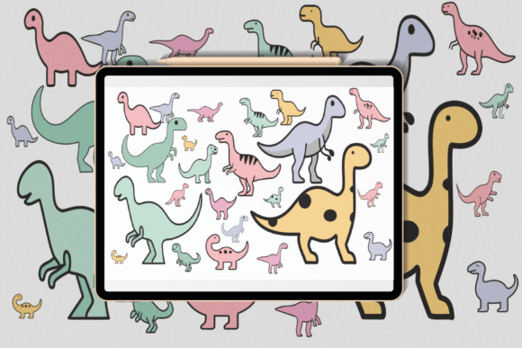 Dinosaur Procreate Brushes, Stamp Set